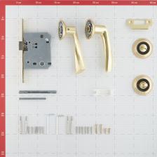 Комплект фурнитуры для двери Corsa Deco с замком и фиксатором (золото) (669859) – фото 1
