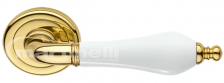 Дверная ручка Мари Цвет фурнитуры:OLV+P1 латунь блестящая с белой керамикой