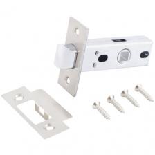 Защелка дверная межкомнатная врезная аллюр АРТ L45-8-P SN матовый никель, торцевая планка 25 мм