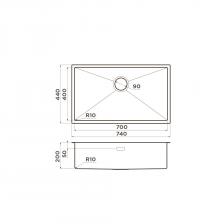 Кухонная мойка OMOIKIRI Taki 74-U/IF-GB (4997020) графит