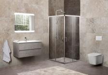 Душевой уголок прямоугольный, хром BelBagno UNIQUE-A-2-75/90-C-Cr