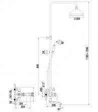 Душевая система LEMARK Brava (LM4762G) с изливом для ванны, золото