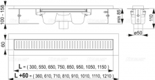 Душевой лоток AlcaPlast с порогами для перфорированной решетки 55см хром APZ1001-550 SMART – фото 1