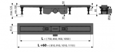 Душевой лоток AlcaPlast с порогами для перфорированной решетки или решетки под кладку плитки 85см хром APZ12-850 – фото 1