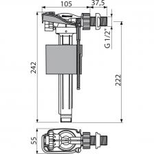 Клапан для бачка унитаза AlcaPlast A150 1/2 с боковой подводкой – фото 1