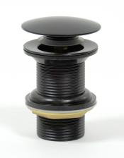 Донный клапан черный матовый для раковины без перелива CeramaLux BB-006