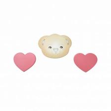 Декоративная накладка "Мишка+два больших сердца"