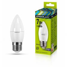 Ergolux LED-C35-7W-E27-6K (Эл.лампа светодиодная Свеча 7Вт E27 6500K 172-265В), цена за 1 шт.