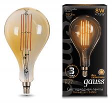 Лампа светодиодная Gauss LED Vintage Filament E27 8Вт 2400K 149802008 Цвет арматуры белый Цвет плафонов белый