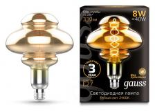 Лампа светодиодная Gauss LOFT Led Vintage Filament Flexible E27 8Вт 2400K 162802008 Цвет арматуры хром Цвет плафонов хром