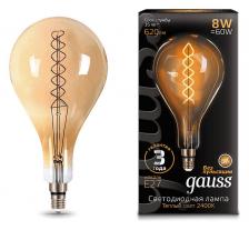 Лампа светодиодная Gauss LED Vintage Filament Flexible E27 8Вт 2400K 150802008 Цвет арматуры хром Цвет плафонов хром Лампа светодиодная Gauss LED Vintage Filament Flexible E27 8Вт 2400K 150802008 Цвет арматуры хром Цвет плафонов хром