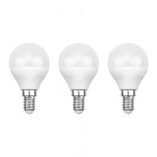 Лампа светодиодная REXANT Шарик (GL) 7.5 Вт E14 713 Лм 6500 K холодный свет (3 шт./уп.), цена за 1 упак
