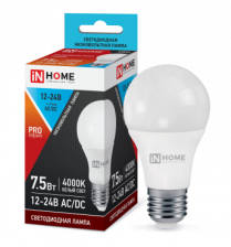 Лампа сд низковольтная LED-MO-PRO 7,5Вт 12-24В Е27 4000К 600Лм IN HOME