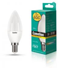 Лампа светодиодная LED7-C35/830/E14 7Вт свеча 3000К тепл. бел. E14 530лм 220-240В Camelion 12073 (упак 10 шт) Лампа светодиодная LED7-C35/830/E14 7Вт свеча 3000К тепл. бел. E14 530лм 220-240В Camelion 12073 (упак 10 шт)