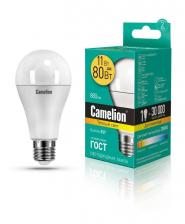 Лампа светодиодная LED11-A60/830/E27 11Вт грушевидная 3000К тепл. бел. E27 840лм 220-240В Camelion 12035 Лампа светодиодная LED11-A60/830/E27 11Вт грушевидная 3000К тепл. бел. E27 840лм 220-240В Camelion 12035