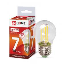 Лампа светодиодная LED-ШАР-deco 7Вт 230В Е27 6500К 810Лм прозрачная IN HOME, цена за 1 шт.