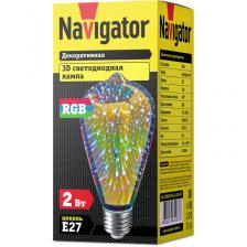 Лампа Navigator 61 487 NLL-3DRGB-ST64-2-230-E27, цена за 1 шт.