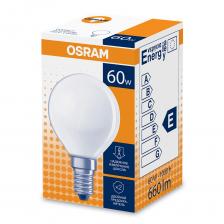 Лампа накаливания Osram CLAS P FR 60 Вт E14 шар 660 Лм 2700К теплый свет 230 В матовая
