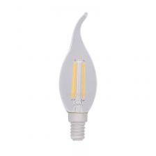 Лампа филаментная REXANT Свеча на ветру CN37 7.5 Вт 600 Лм 2700K E14 диммируемая, прозрачная колба, цена за 1 шт