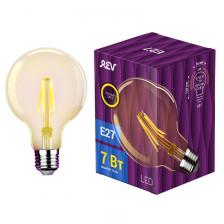 Лампа сд VINTAGE Filament шар G95 7 Вт, E27, 2700K, DECO Premium, 695 Лм, REV, цена за 1 шт.