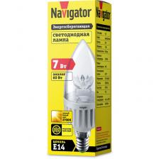 Светодиодная лампа свеча Navigator 71 854 NLL-C37-7-230-2.7K-E14-CL, цена за 1 шт.