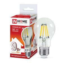 Лампа светодиодная LED-A60-deco 9Вт 230В Е27 6500К 1040Лм прозрачная IN HOME, цена за 1 шт. Лампа светодиодная LED-A60-deco 9Вт 230В Е27 6500К 1040Лм прозрачная IN HOME, цена за 1 шт.