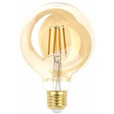 F-LED G95-7W-824-E27 gold Лампочка светодиодная ЭРА F-LED G95-7W-824-E27 gold E27 / Е27 7Вт филамент шар золотистый теплый белый свет, цена за 1 шт