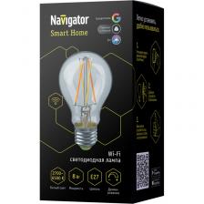 Лампа Navigator 80 554 NLL-F-A60-8-230-WWW-E27-WIFI, цена за 1 шт.