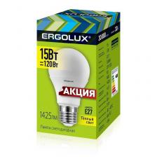 Лампа светодиодная Ergolux LED А 15Вт E27 3000К 1220Лм 220В 14308