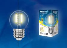 Лампы светодиодные LED-G45-6W/WW/E27/CL GLA01TR картон
