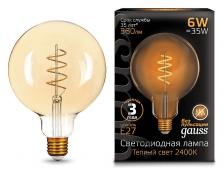 Лампа светодиодная Gauss LED Filament Flexible E27 6Вт 2400K 158802008 Цвет арматуры коричневый Цвет плафонов коричневый Лампа светодиодная Gauss LED Filament Flexible E27 6Вт 2400K 158802008 Цвет арматуры коричневый Цвет плафонов коричневый