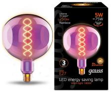 Лампа светодиодная Gauss Colored E27 5Вт 1800K 1007802103 Цвет арматуры белый Цвет плафонов белый Лампа светодиодная Gauss Colored E27 5Вт 1800K 1007802103 Цвет арматуры белый Цвет плафонов белый