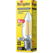 Светодиодная лампа свеча Navigator 14 008 NLL-F-C35-6-230-4K-E27, цена за 1 шт.