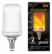 Лампа светодиодная Gauss LED T65 Corn Flame E14 5Вт 1500K 157401105 Цвет арматуры черный Цвет плафонов черный Лампа светодиодная Gauss LED T65 Corn Flame E14 5Вт 1500K 157401105 Цвет арматуры черный Цвет плафонов черный