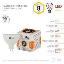 Лампочка светодиодная ЭРА STD LED MR16-8W-827-GU5.3 GU5.3 8Вт софит теплый белый свет – фото 3