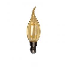 Лампа филаментная REXANT Свеча на ветру CN37 9.5 Вт 950 Лм 2400K E14 золотистая колба, цена за 1 шт