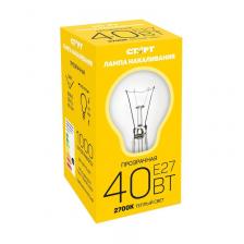 Лампа накаливания Старт 40Вт E27 грушевидная прозрачная 2700К теплый белый свет