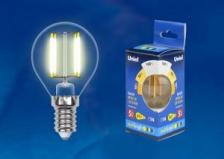 LED-G45-5W/WW/E14/CL/MB Лампа светодиодная. Форма «шар», прозрачная. Серия Multibright. Теплый белый свет (3000K). 100-50-10. Картон. ТМ Uniel.