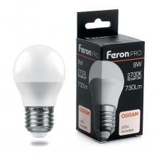 Лампа светодиодная Feron.PRO LB-1409 38080 Шарик E27 9W 2700K OSRAM LED