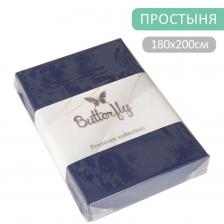 Простыня Butterfly Premium collection Синяя 180*200см