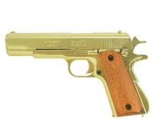 Макет пистолета Кольт M1911A1 США 1911 год (ММГ, золотой)