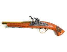 Макет пистолет кремневый леворукий, латунь (Франция, XVIII век) DE-1127-L – фото 1