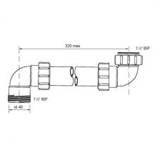 Труба отводная 40-90* L320 мм McAlpine HC13L – фото 1