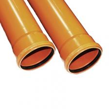 Труба ПВХ канализационная 110 мм (0,5м) с раструбом (рыжая)