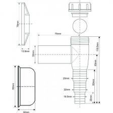 Отвод для стиральной машины пристенный McAlpine WMV-32WH – фото 1