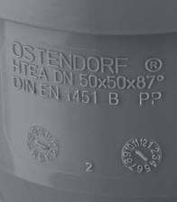 Тройник Ostendorf d50 мм 87° пластиковый для внутренней канализации – фото 1