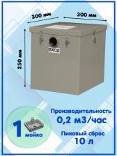 Жироуловитель под одну мойку для дома ОВ 0,2-10 (300х300х250 мм), жироуловитель под мойку, жироулавливатель, жироуловитель, жироулавливатель, жироловка