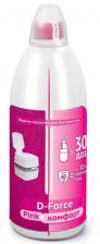 Жидкое средство для биотуалетов D-FORCE pink 1,8л 6шт/м (для верхнего сливного бака биотуалета)