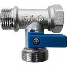 SVB-0124-123412 STOUT Кран шаровой 1/2" х 3/4" х 1/2" проходной для стиральных и посудомоечных машин SVB-0124-123412 STOUT Кран шаровой 1/2" х 3/4" х 1/2" проходной для стиральных и посудомоечных машин