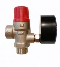 Предохранительный клапан мембранного типа с манометром 1/2"НР- ВР- 3 bar TIM – фото 1
